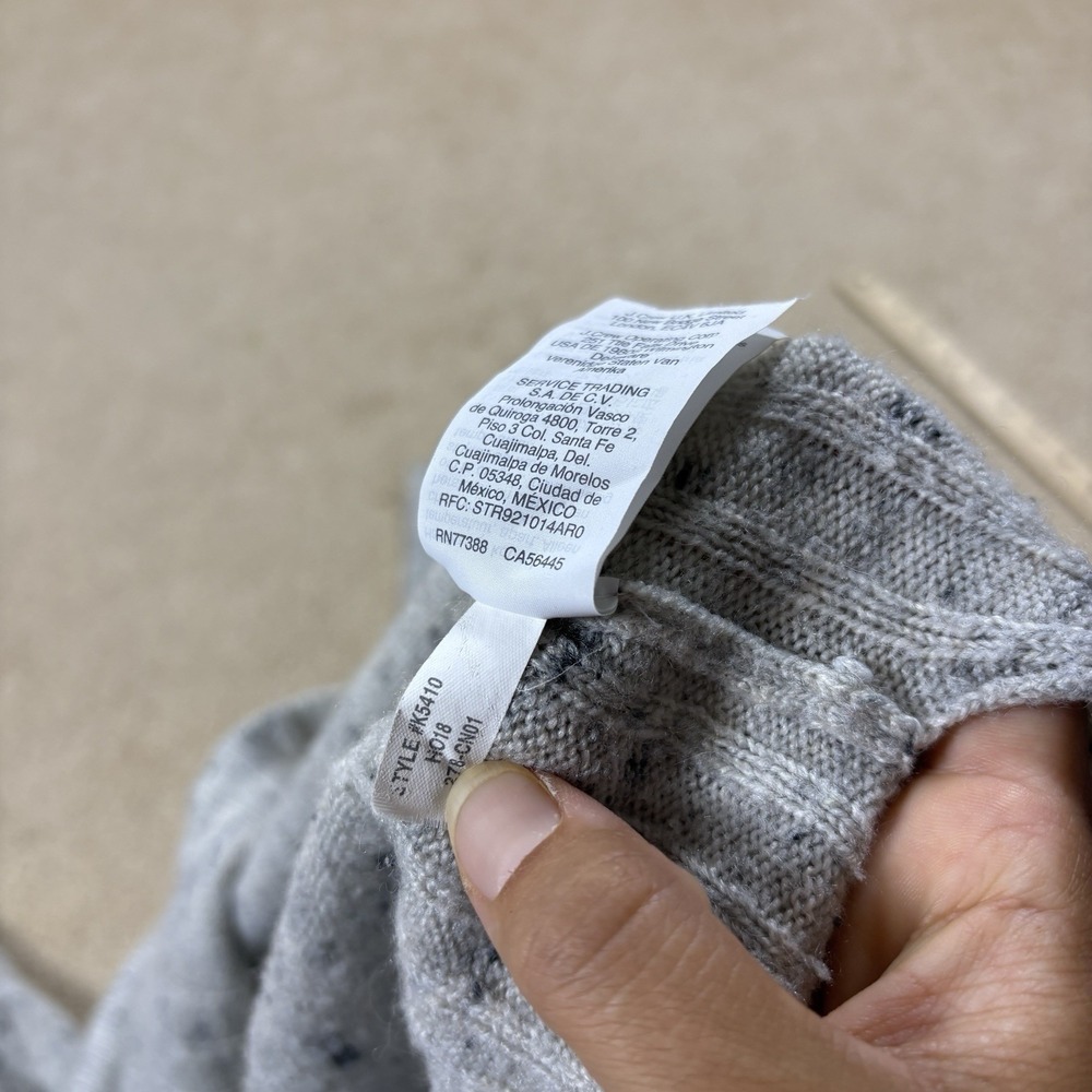 Madewell Donegal Inland Gray Coziest Yarn Turtleneck Sweater K5410 Large L - Picture 7 of 8